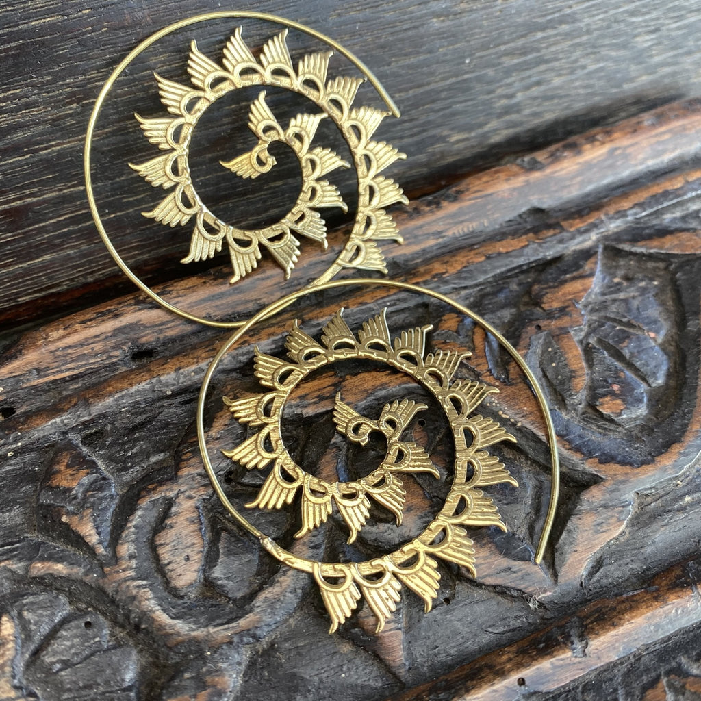 Pendientes “cola dragon” de bronce - Komodo-fv