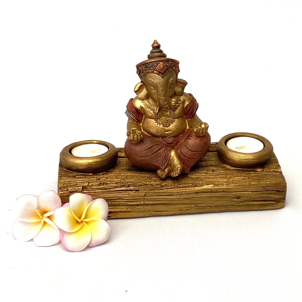 Porta vela doble con Ganesha - Komodo-fv